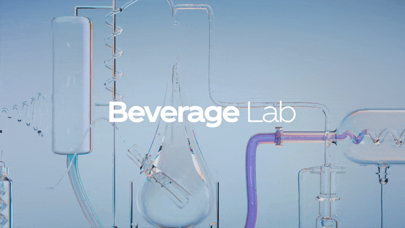 The Beverage Lab title over animated glassware