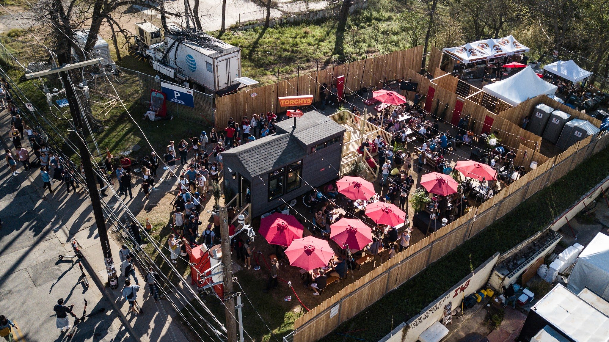 Aerial view of the Tiny House pop-up at SXSW
