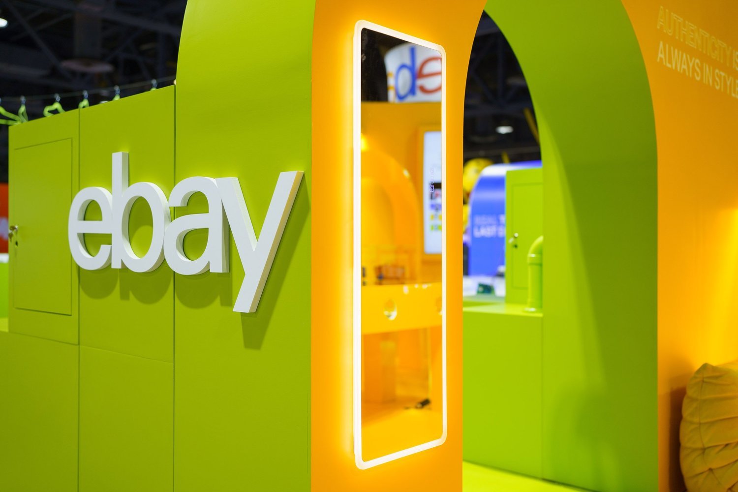 The eBay House entry arch glowing at ComplexCon