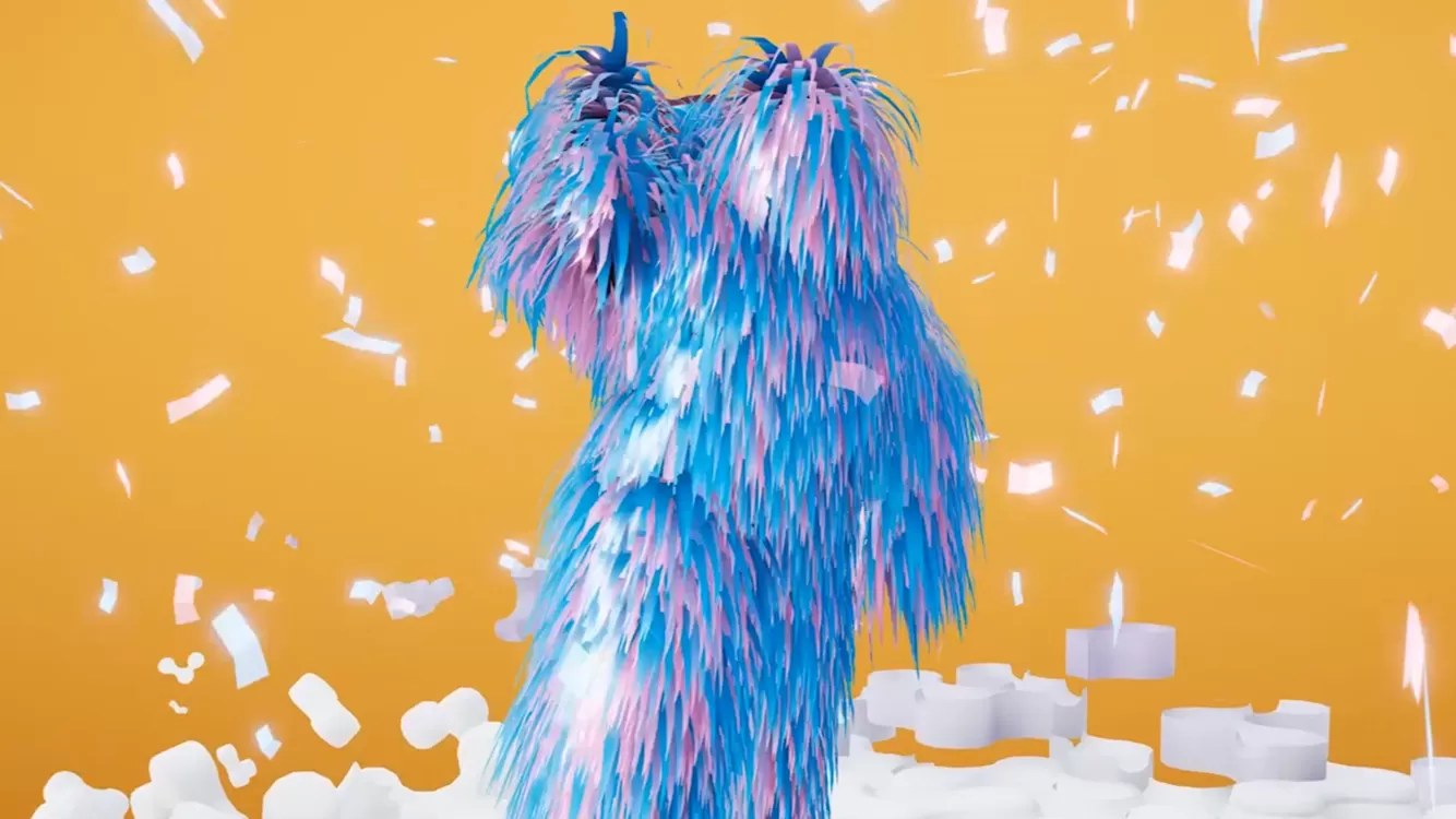 The winner's dance, fur and confetti