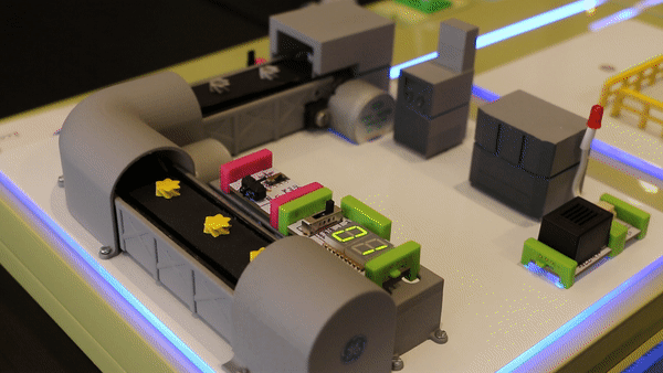 AR animations playing over the scale model