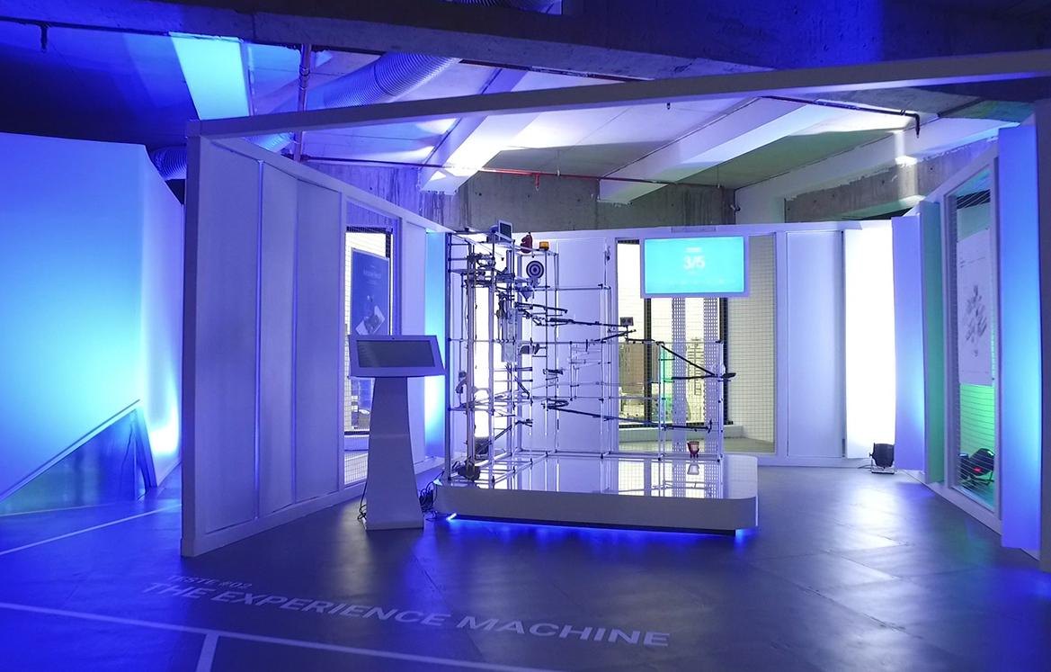 The Experience Machine, a Rube Goldberg chain reaction of performance