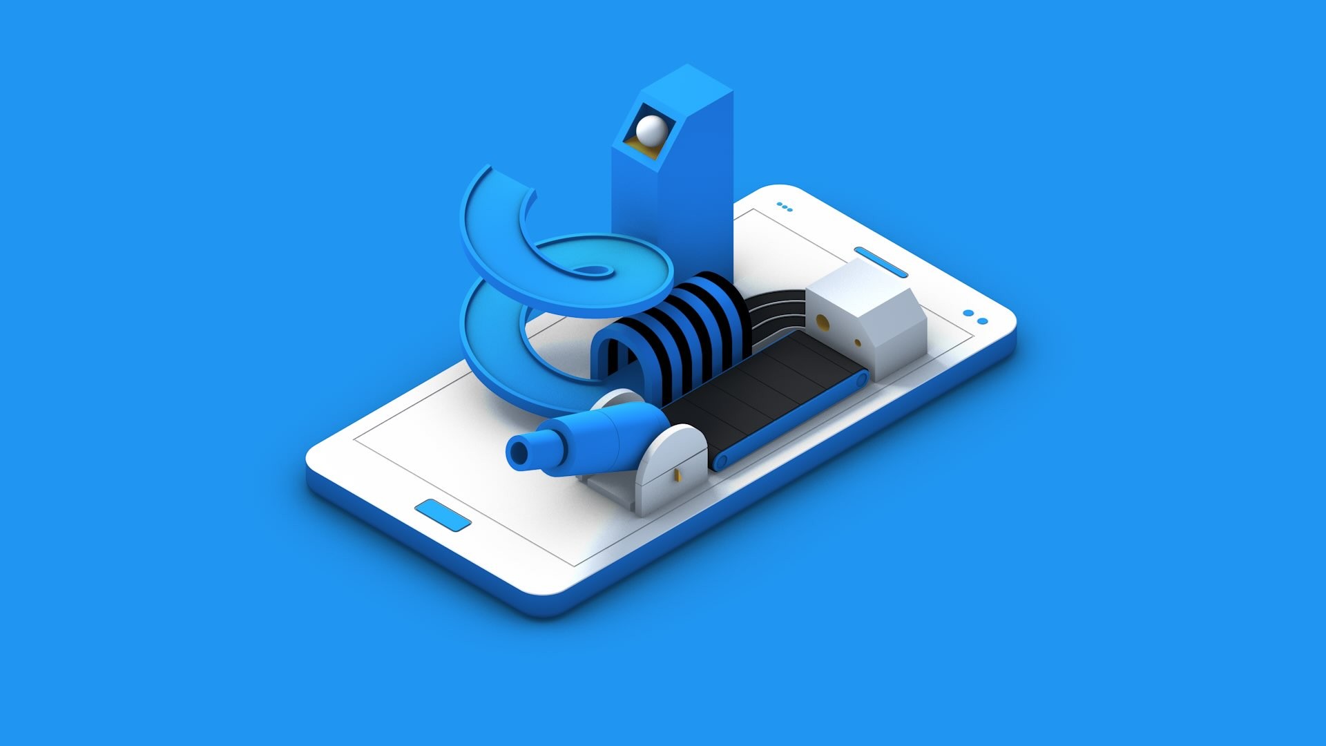 The Experience Machine as key art, blue