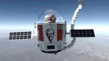 The KFC Zinger satellite over Earth