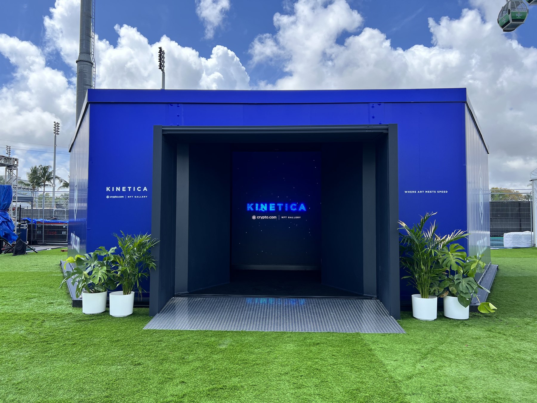 The Kinetica pavilion on the Miami Grand Prix campus