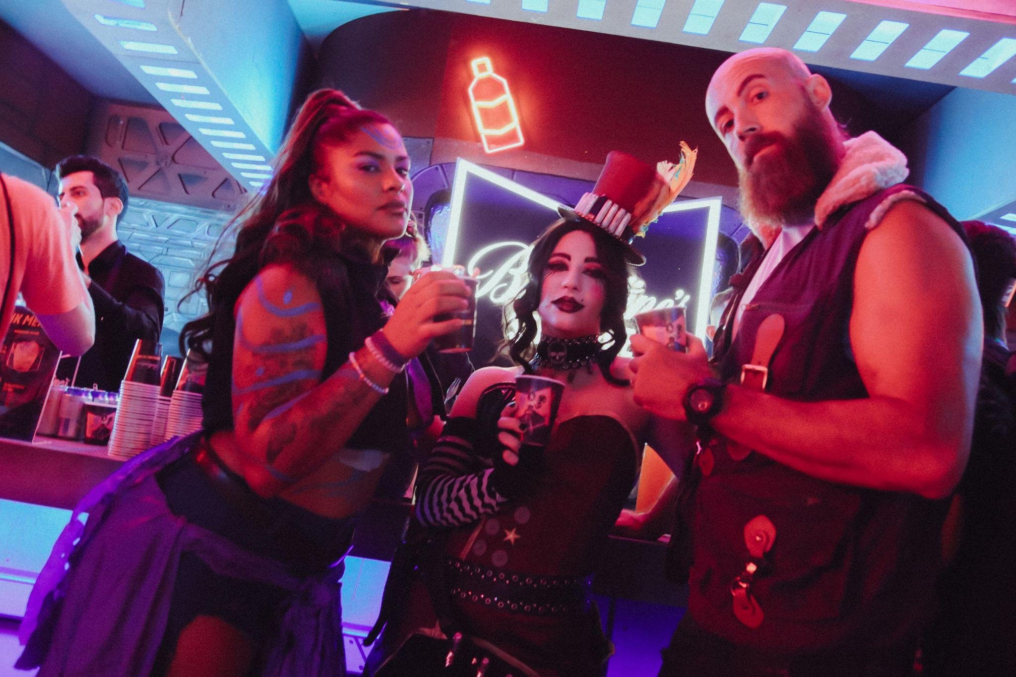 Cosplayers at the bar