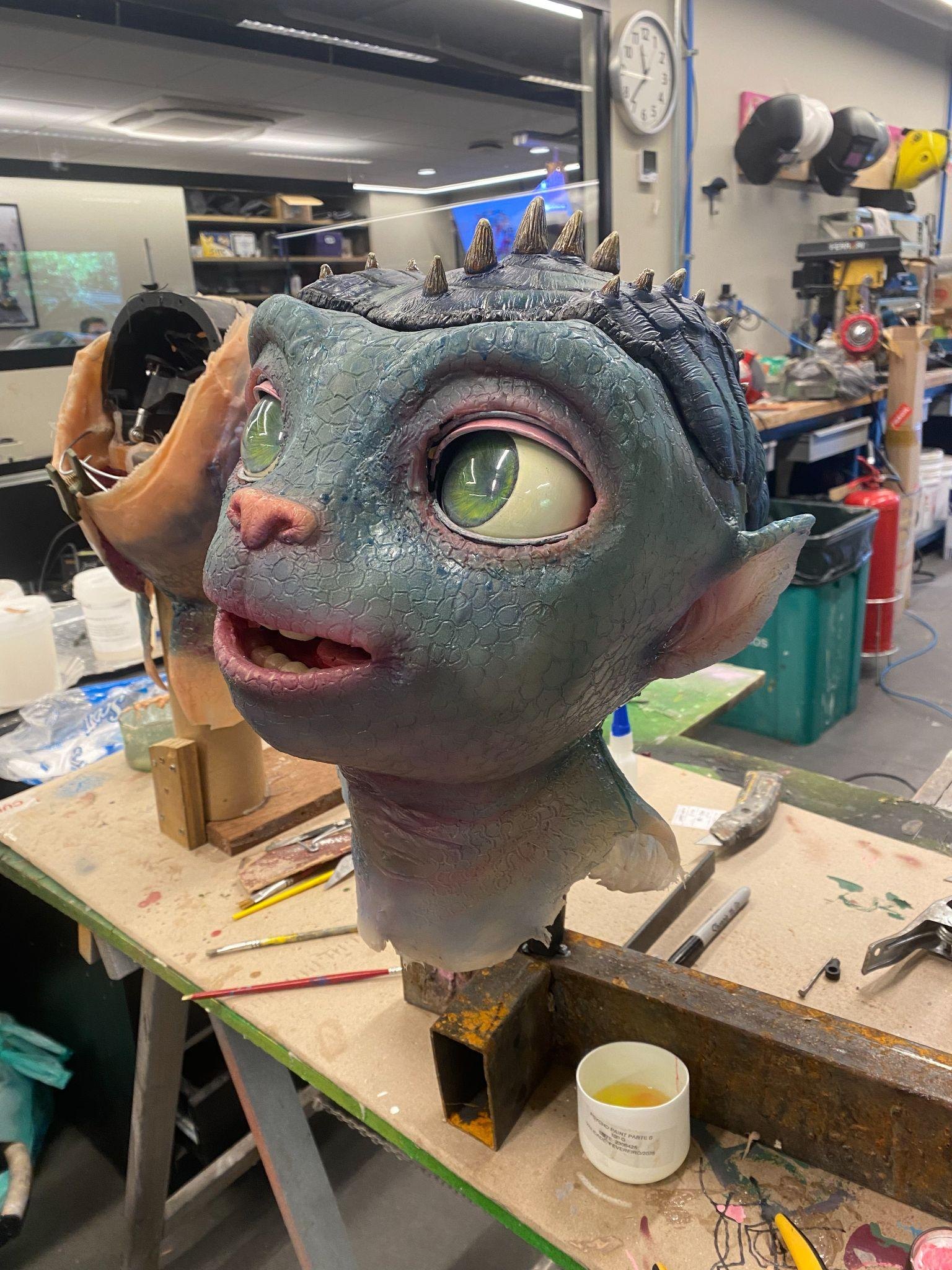 Hand finishing on Sir Martian's head