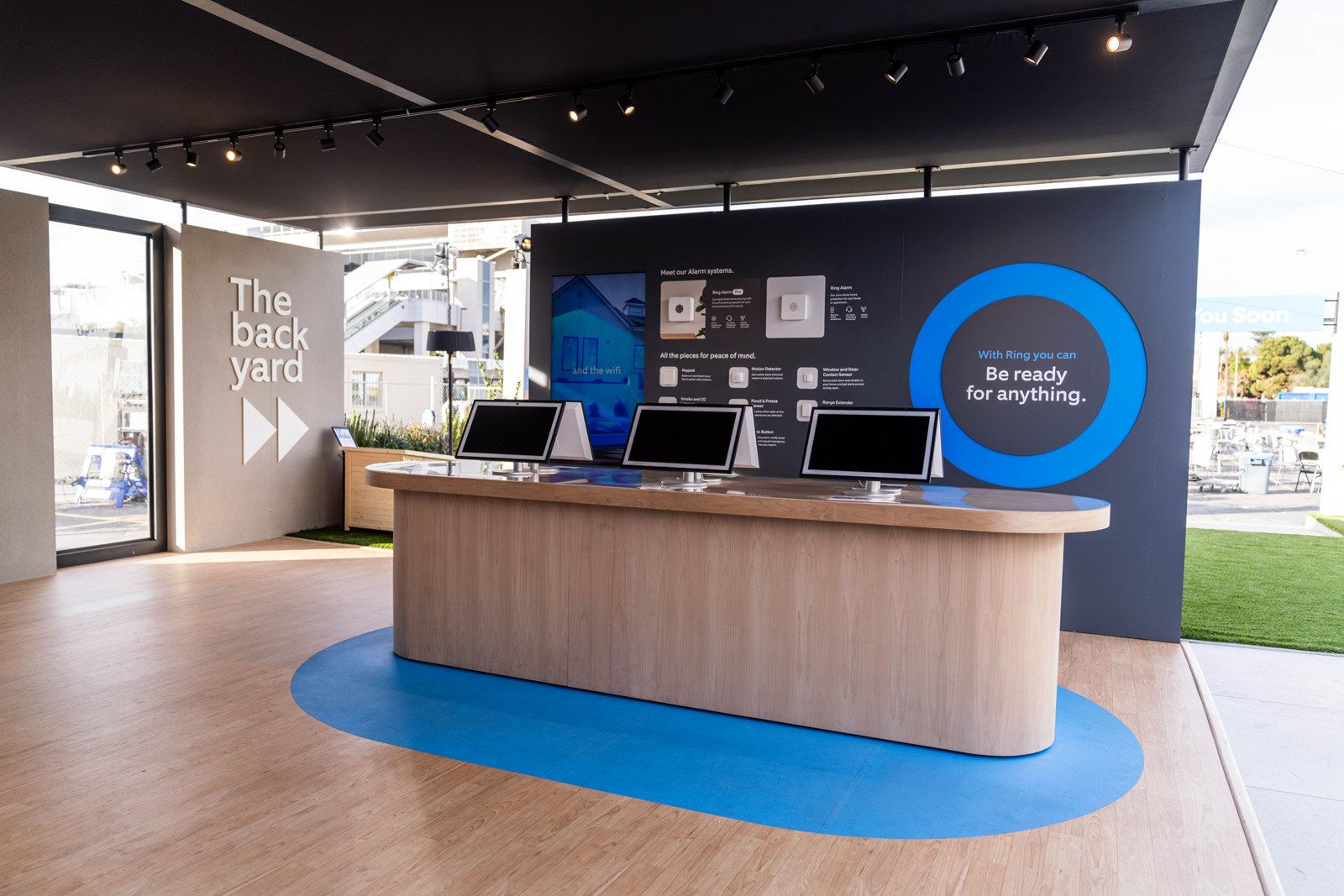 The backyard demo counter inside the Ring Block