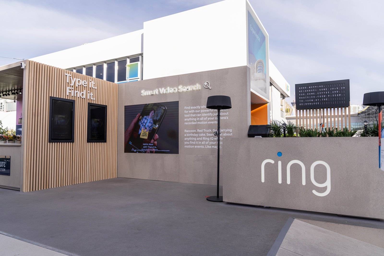 The Ring Block's timber facade with the ring wordmark